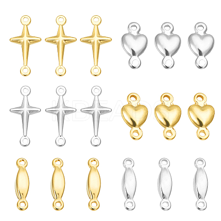 48Pcs 6 Styles Brass Connector Charms KK-BC0014-50-1