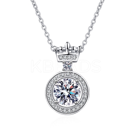 Anti-Tarnish Rhodium Plated 925 Sterling Silver Micro Pave Clear Cubic Zirconia Cable Chain Necklaces AJEW-U007-03P-1