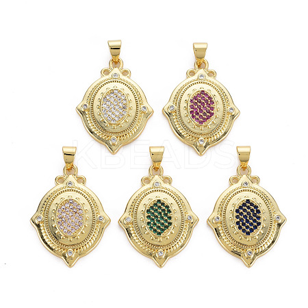 Brass Micro Pave Cubic Zirconia Pendants KK-Q283-042-NR-1