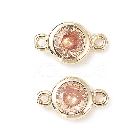 Brass Pave Cubic Zirconia Connector Charms LS-KK-TAC0015-01G-07-1