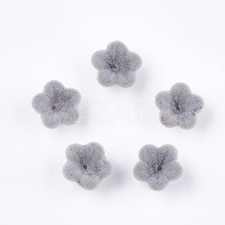 Flocky Acrylic Bead Caps OACR-T005-02-02-1