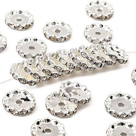 Brass Middle East Rhinestone Spacer Beads RSB044-NFS-1