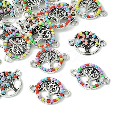 20Pcs 2 Styles Alloy Enamel Tree of Life Connector Charms FIND-CJ0001-62-1