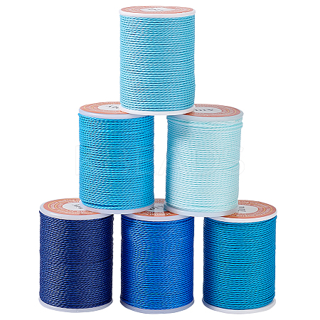 6 Rolls 6 Colors Round Waxed Polyester Cord YC-OC0001-04B-1