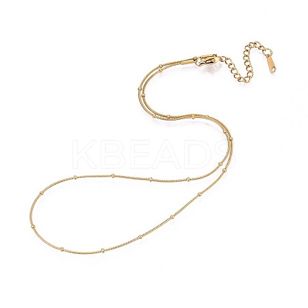 1MM 304 Stainless Steel Satellite Chain Necklaces NJEW-N058-07A-G-1