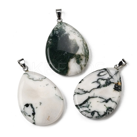 Natural Tree Agate Pendants G-F820-14P-07-1