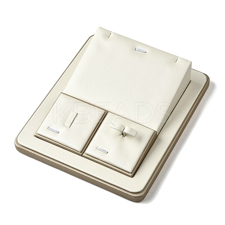 Rectangle Imitation Leather Jewelry Set Display Tray ODIS-K005-05-1