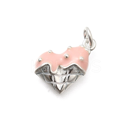 925 Sterling Silver Enamel Heart Ice Cream Charms STER-H116-03S-01-1