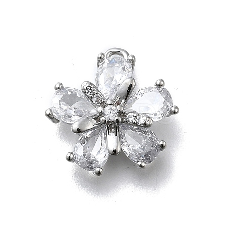 Brass Micro Pave Cubic Zirconia Pendants KK-D312-14P-1