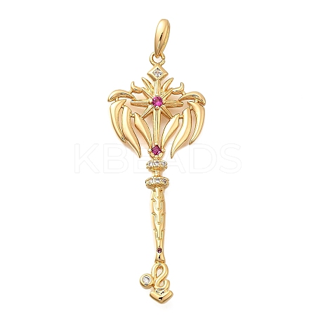Brass Micro Pave Cubic Zirconia Big Pendants KK-B147-04G-08-1