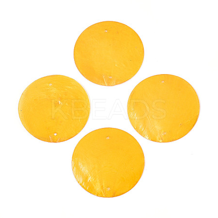 Spray Painted Natural Capiz Shell Connector Charms SSHEL-N039-03-01B-1