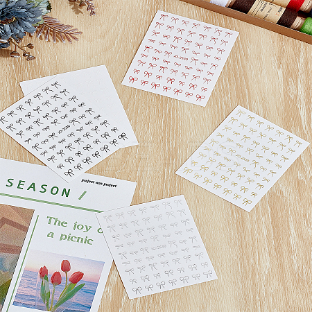 5Sheets 5 Colors Bowknot Self Adhesive Nail Art Stickers MRMJ-LP0002-12-1