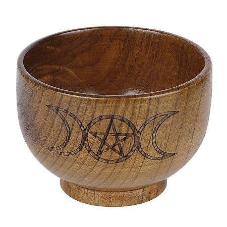 Triple Goddess Pentagram Wooden Bowl Ornament PW23051619825-1