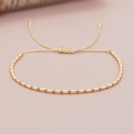 Glass Seed Beads Braided Bead Bracelets MT5795-11-1
