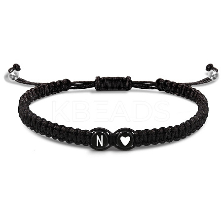 304 Stainless Steel Alphabet Beads Braided Bead Bracelets RY3090-14-1
