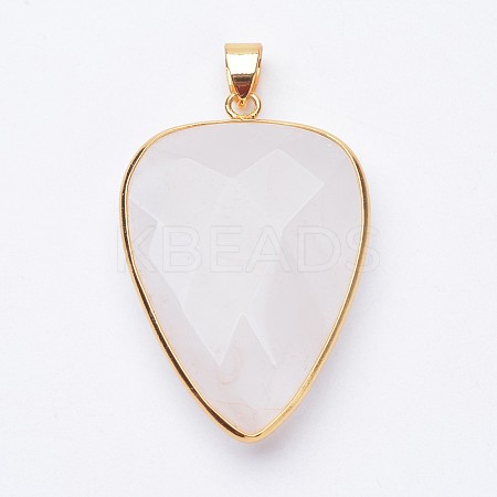 Faceted Natural Quartz Crystal Pendants X-G-F340-02C-1