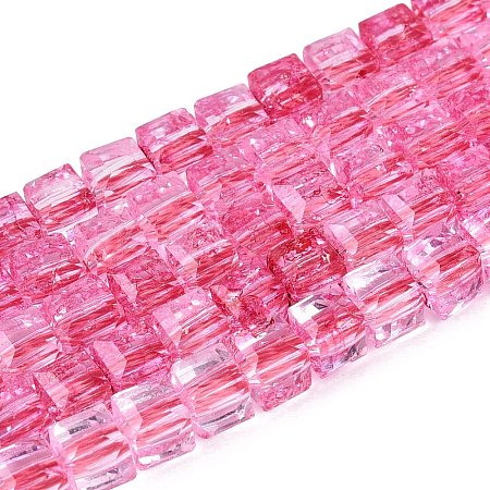 Crackle Transparent Glass Beads Strands GLAA-N062-4mm-12-1