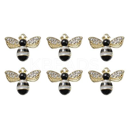 6Pcs Rack Plating Alloy Enamel Pendants ENAM-YW0002-56E-1