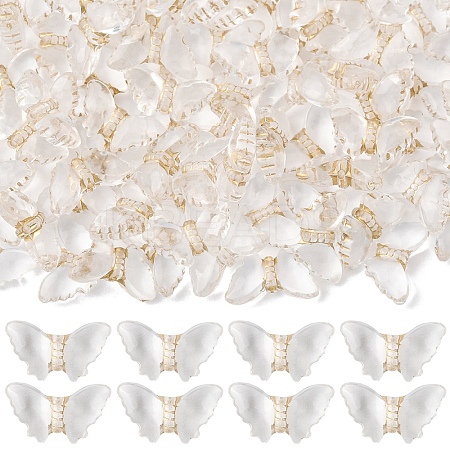 100Pcs Plating Transparent Acrylic Beads TACR-YW0003-17-1