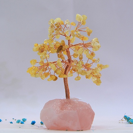 Natural Citrine & Rose Quartz Display Decoration TREE-PW0001-28B-1