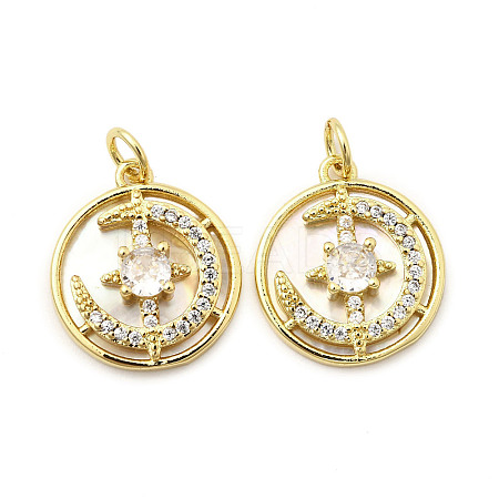 Brass Micro Pave Cubic Zirconia Pendants KK-K302-12G-1