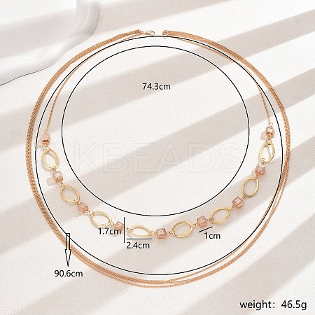 Elegant Minimalist Style Iron & Plastic Multi-layered Long Necklaces for Women's Banquet 
Parties TS5252-1