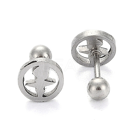 Tarnish Resistant 201 Stainless Steel Barbell Cartilage Earrings EJEW-R147-33-1