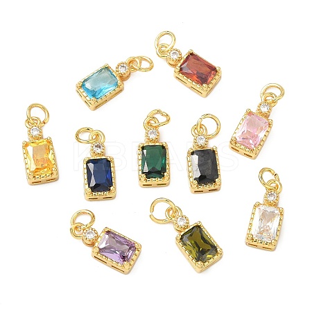Brass Micro Pave Cubic Zirconia Pendants KK-L264-05G-1