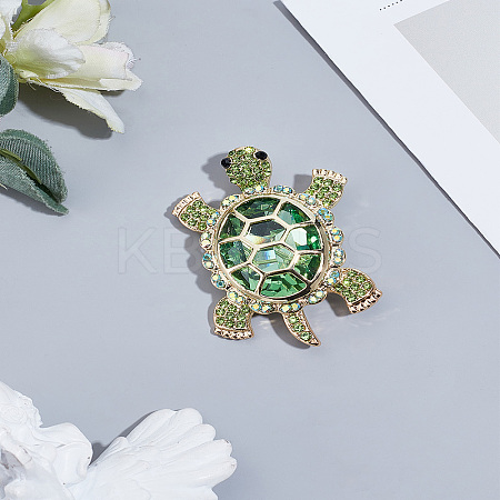 1Pc Tortoise Golden Alloy Brooches JEWB-LP0004-10-1
