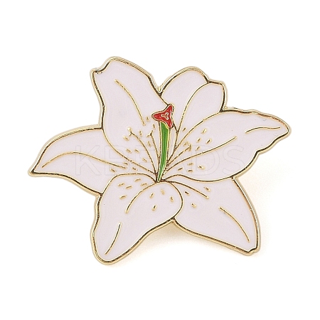 Flower Golden Enamel Pins JEWB-K012-07B-G-1