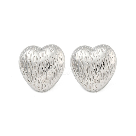 Non-Tarnish Heart 304 Stainless Steel Ear Studs EJEW-L290-029P-1