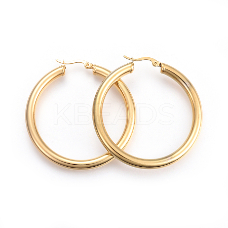 201 Stainless Steel Big Hoop Earrings LS-EJEW-A052-19F-G-1
