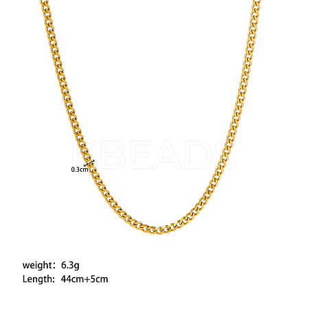 Stainless Steel Curb Chain Necklaces PW-WG8A4BA-04-1