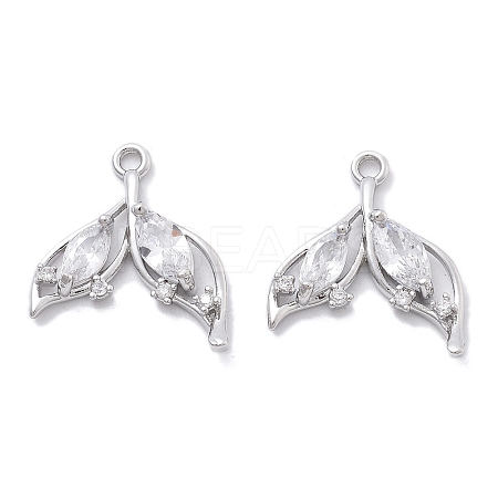 Brass Micro Pave Cubic Zirconia Pendants KK-B134-39S-1