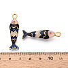 304 Stainless Steel Enamel Pendants STAS-N124-26B-01G-3