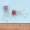 Butterfly & Crown Alloy Rhinestone Tassel Chain Dangle Beads OACR-N141-03-4