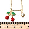 304 Stainless Steel Red Enamel Pendant Necklaces for Women NJEW-U043-02C-G-5