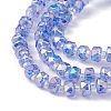 Transparent Electroplate Glass Beads Strands X-EGLA-F153-AB08-3