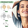 16Pcs 2 Color Brass Stud Earring Findings KK-BC0010-36-2