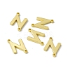 Rack Plating Brass Letter Connector Charms KK-C007-38G-N-1