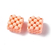 Handmade Opaque Plastic Woven Beads KY-P015-06C-3