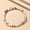 Natural Zebra Jasper Bead Stretch Bracelets X-BJEW-K212-A-035-1