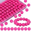 80Pcs Round Silicone Focal Beads SIL-SZ0001-24-38-1