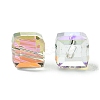 100Pcs Transparent Electroplate Glass Beads GLAA-K064-08A-HR02-2