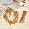 Brass Wax Seal Stamp with Wood Handle AJEW-WH0412-0037-5
