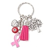 6Pcs 6 Colors Ribbon Keychain KEYC-JKC00939-4