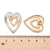 304 Stainless Steel Two Tone Heart Stud Earrings EJEW-C142-14PG-5