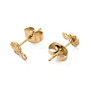 Ion Plating(IP) 304 Stainless Steel Stud Earring Findings X-STAS-E192-01G-02-2