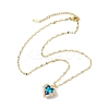 Brass Micro Pave Cubic Zirconia Pendant Necklaces NJEW-C039-05KCG-01-2