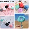 12Pcs Handmade Faux Rabbit Fur Pom Pom Ball Covered Pendants WOVE-SC0001-06E-4